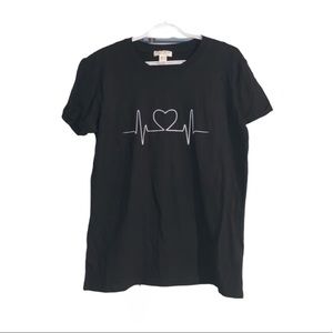 Black Streetwear Society heartbeat tee